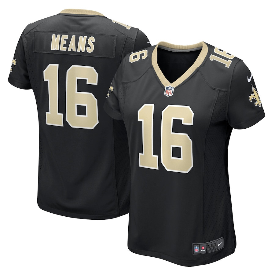 Bub Means 16 New Orleans Saints Women's Game Jersey - Black JS8866 nicesnker