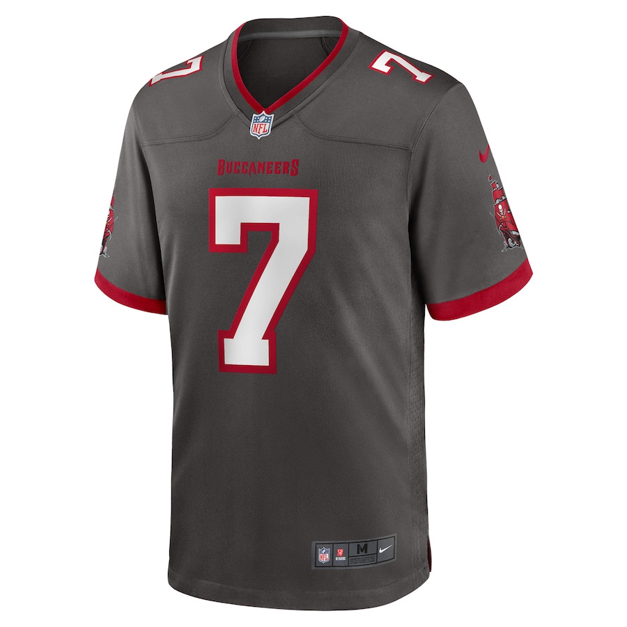 Bucky Irving 7 Tampa Bay Buccaneers Alternate Game Men Jersey - Pewter JS6314 nicesnker - Image 2