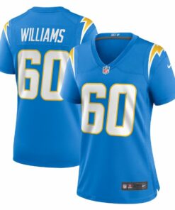 Bucky Williams 60 Los Angeles Chargers Women's Game Jersey - Powder Blue JS9927 nicesnker