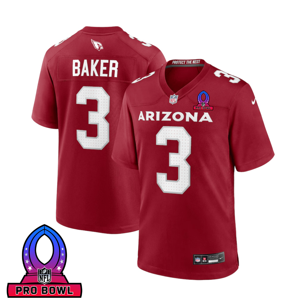 Budda Baker 3 Arizona Cardinals 2025 Pro Bowl Patch Game Men Jersey - Cardinal JS9404 nicesnker