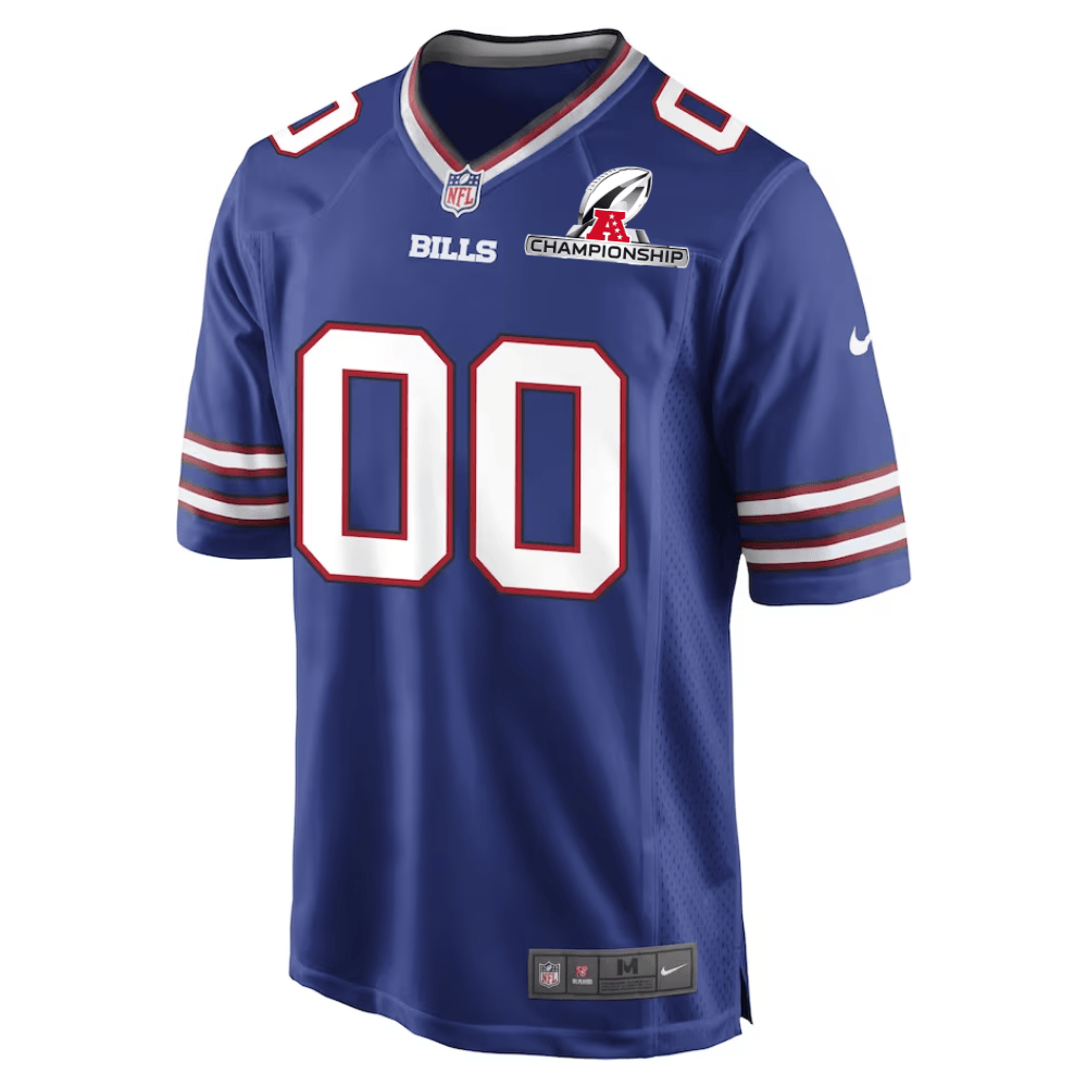 Buffalo Bills AFC Championship Patch Game Men Custom Jersey - Royal JS7967 nicesnker - Image 2