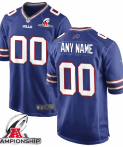 Buffalo Bills AFC Championship Patch Game Men Custom Jersey - Royal JS7967 nicesnker