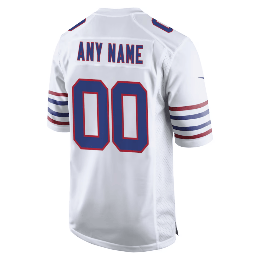 Buffalo Bills AFC Championship Patch Game Men Custom Jersey - White JS6403 nicesnker - Image 3