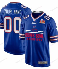 Buffalo Bills Super Bowl LIX Champions Ball Game Men Custom Jersey - Royal JS5950 nicesnker