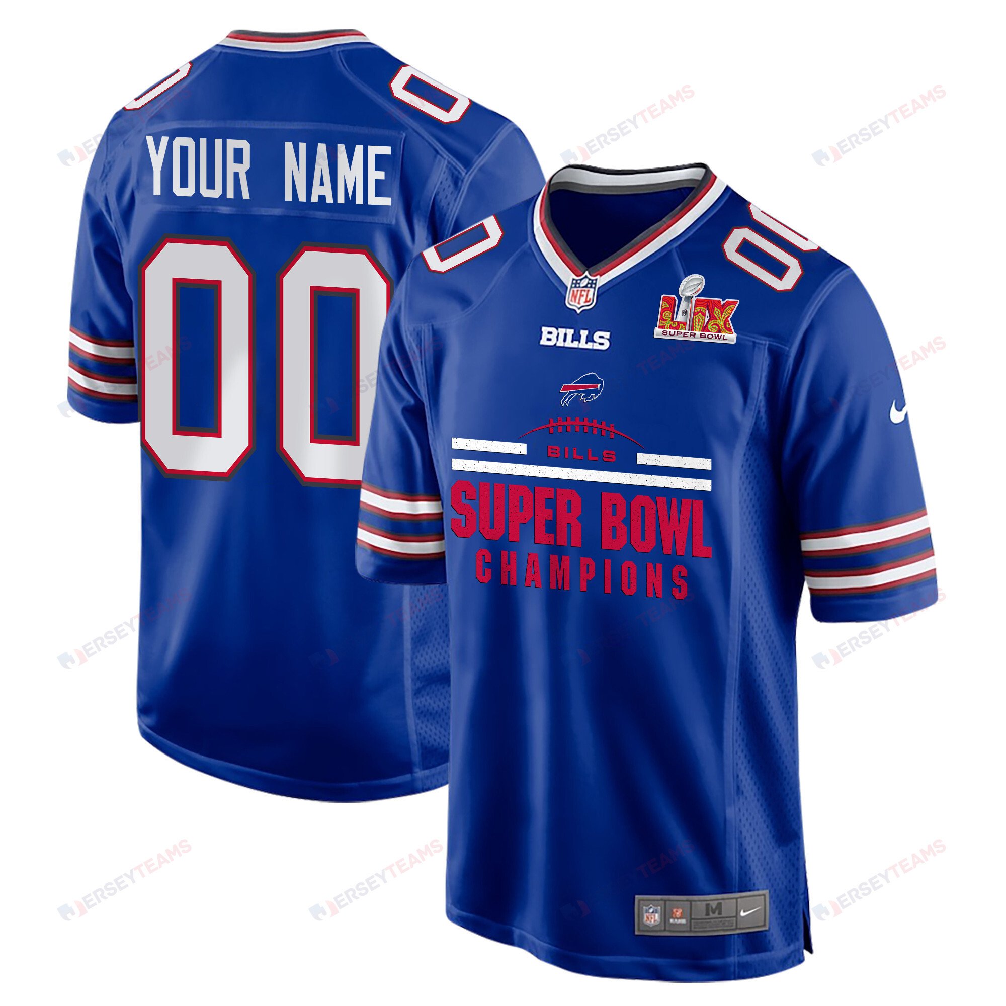 Buffalo Bills Super Bowl LIX Champions Ball Game Men Custom Jersey - Royal JS5950 nicesnker