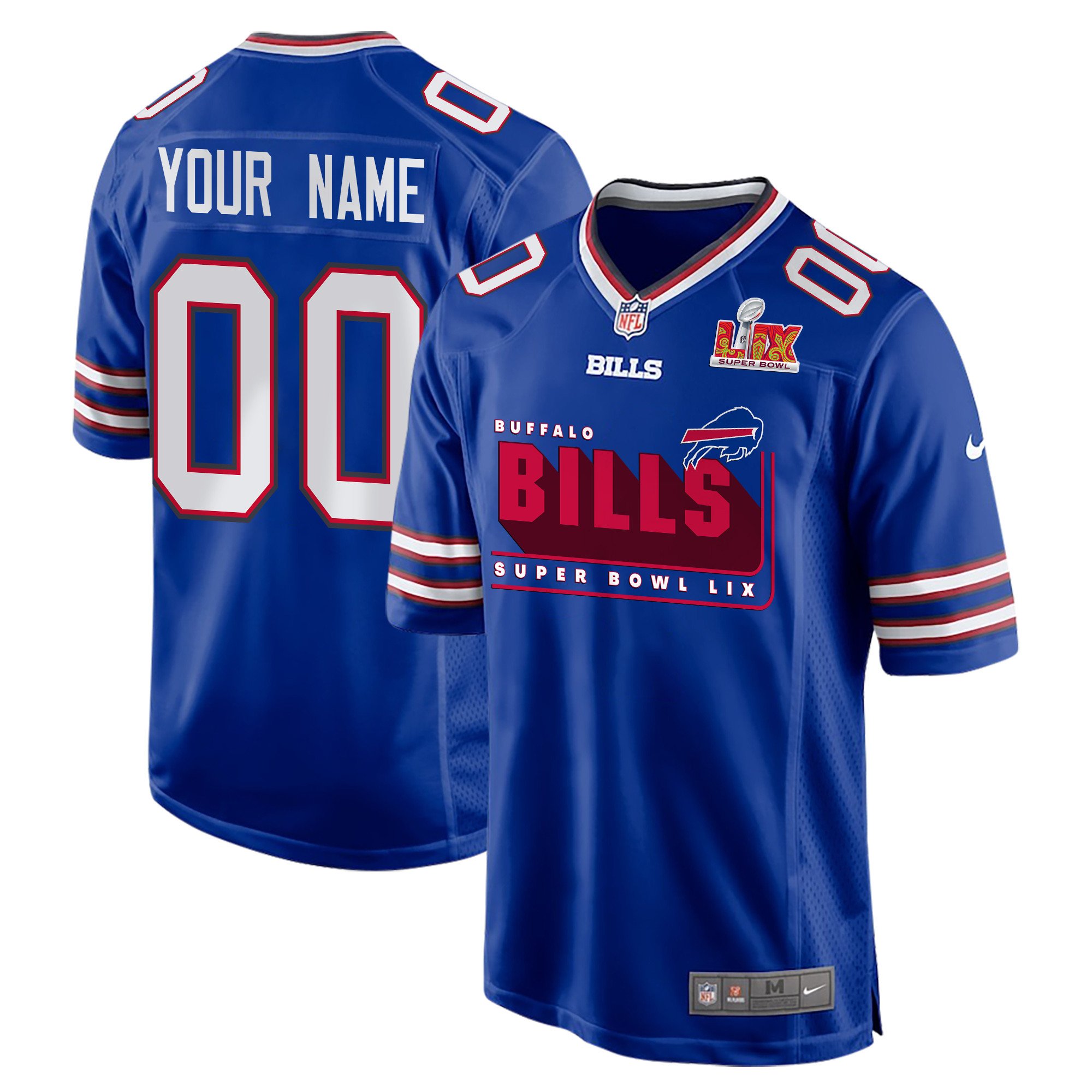 Buffalo Bills Super Bowl LIX Champions Big Bills Game Men Custom Jersey - Royal JS2623 nicesnker