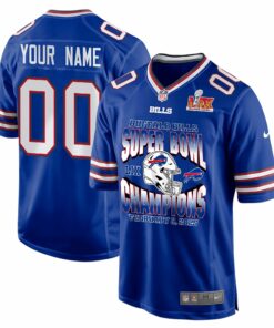 Buffalo Bills Super Bowl LIX Champions Helmet Game Men Custom Jersey - Royal JS7783 nicesnker