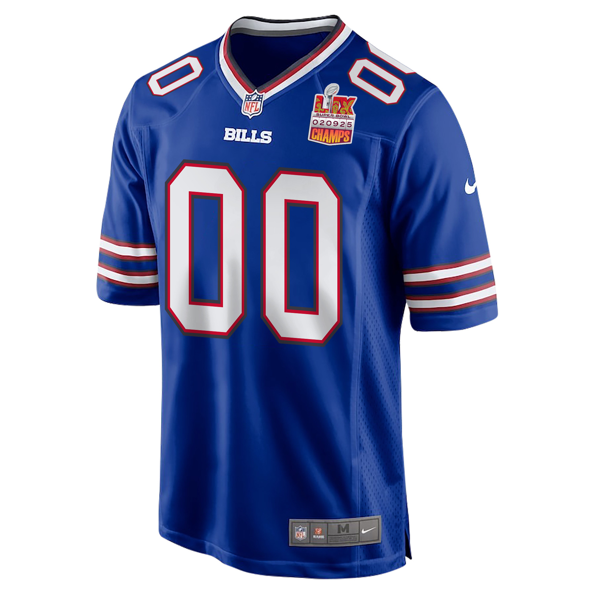 Buffalo Bills Super Bowl LIX Champions Patch Game Men Custom Jersey - Royal JS8632 nicesnker - Image 3