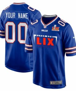 Buffalo Bills Super Bowl LIX Champions Simple Style Game Men Custom Jersey - Royal JS9144 nicesnker
