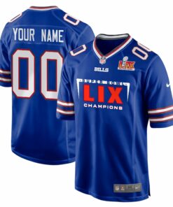 Buffalo Bills Super Bowl LIX Champions Simple Style V2 Game Men Custom Jersey - Royal JS1859 nicesnker