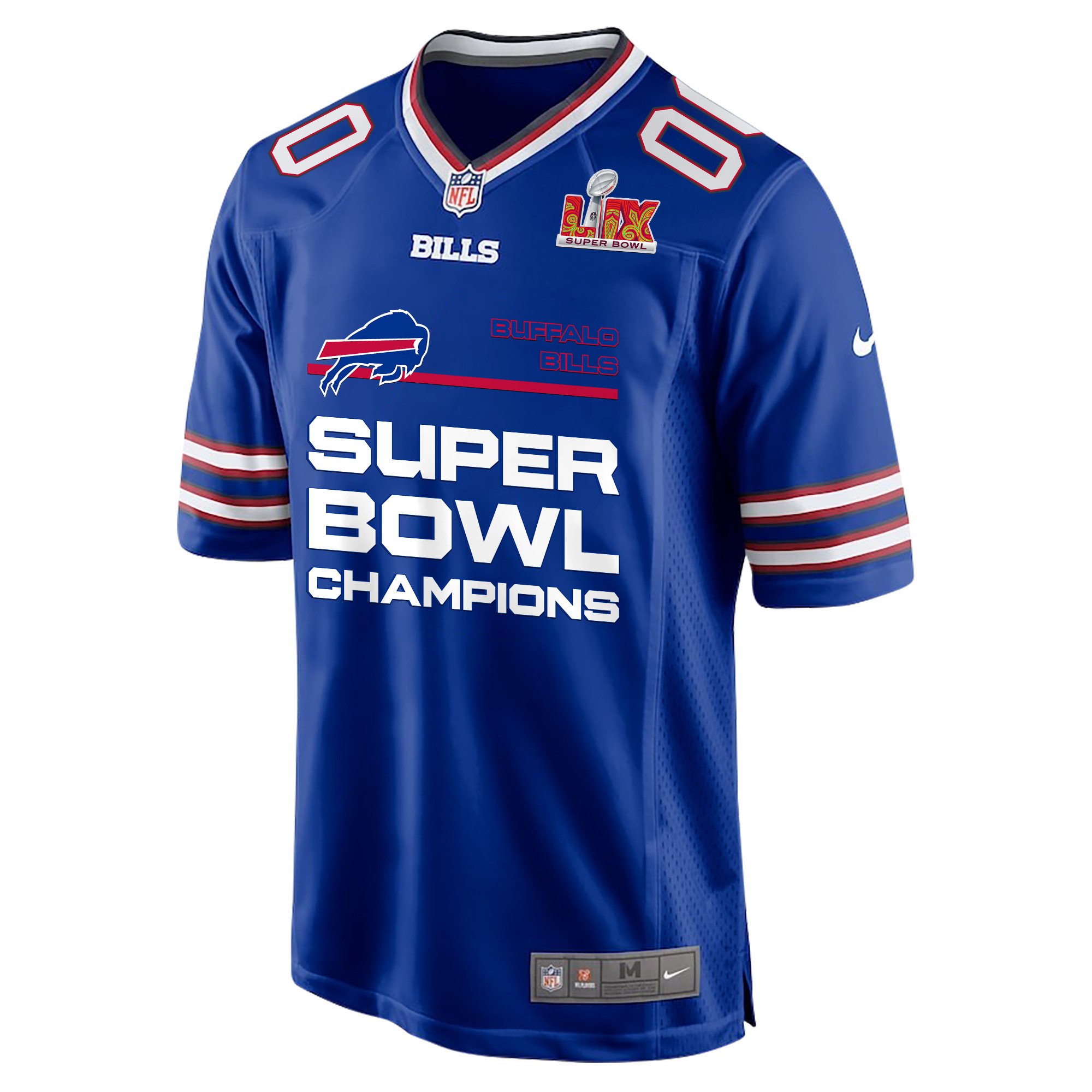 Buffalo Bills Super Bowl LIX Champions Straight Text Game Men Custom Jersey - Royal JS3374 nicesnker - Image 2