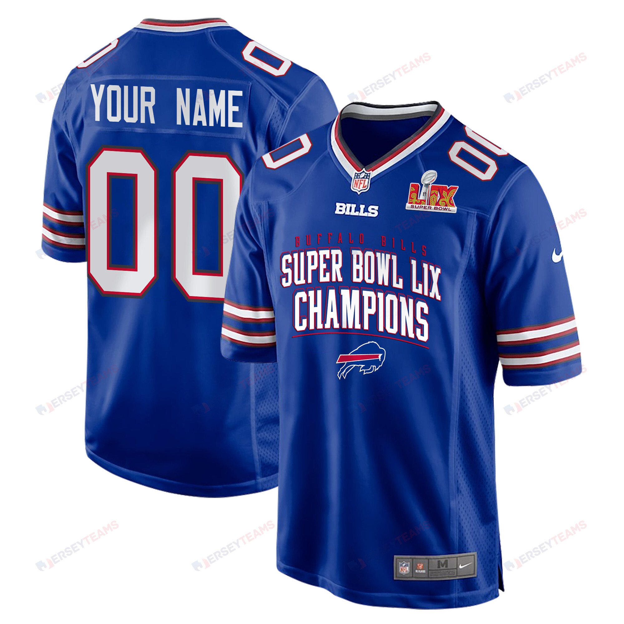 Buffalo Bills Super Bowl LIX Champions V2 Game Men Custom Jersey - Royal JS9384 nicesnker