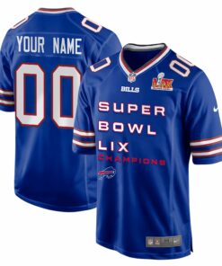 Buffalo Bills Super Bowl LIX Champions V3 Game Men Custom Jersey - Royal JS7022 nicesnker