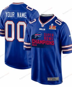 Buffalo Bills Super Bowl LIX Champions V4 Game Men Custom Jersey - Royal JS1426 nicesnker