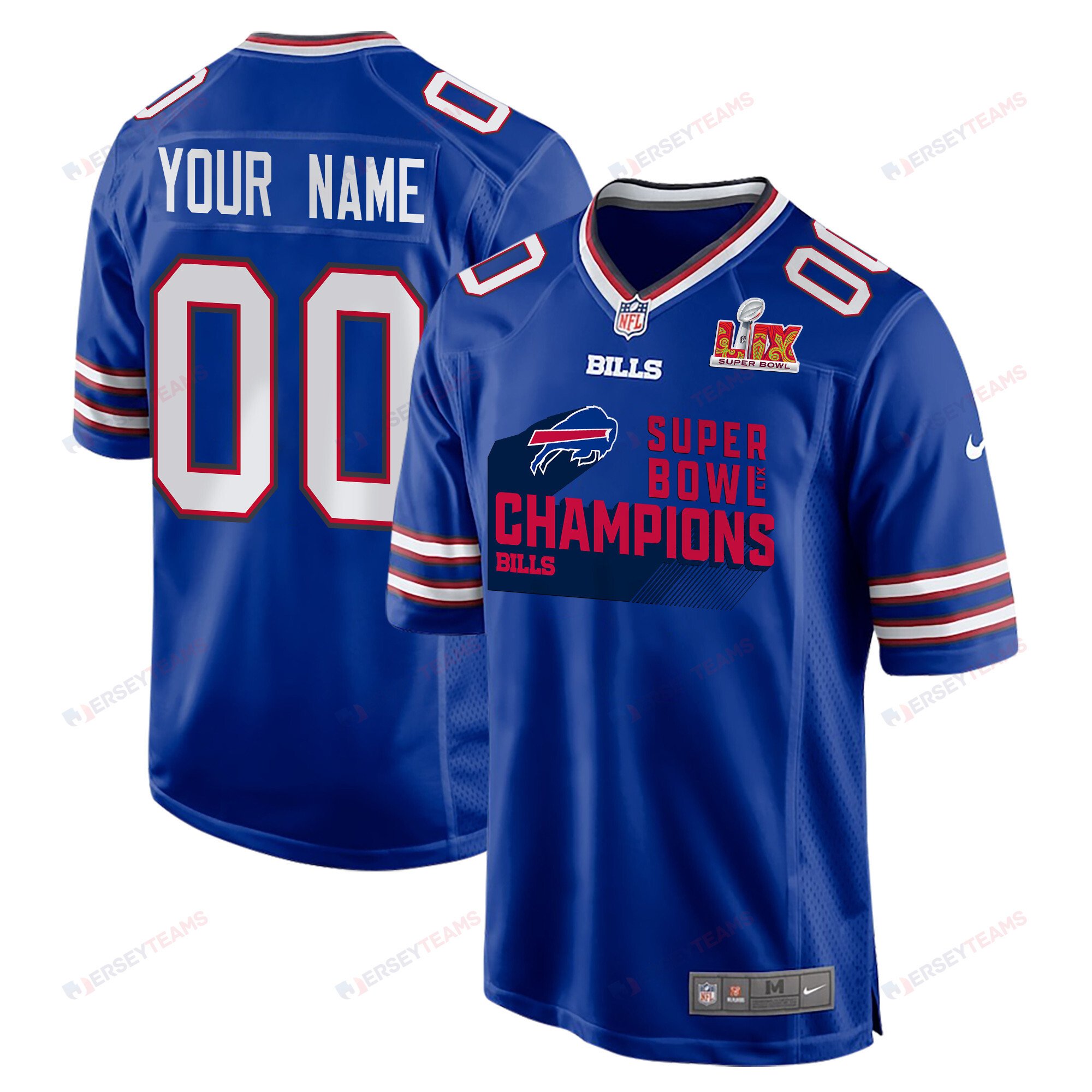 Buffalo Bills Super Bowl LIX Champions V4 Game Men Custom Jersey - Royal JS1426 nicesnker