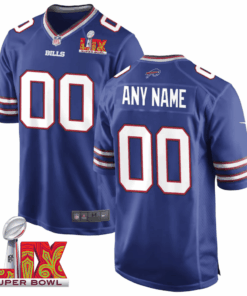 Buffalo Bills Super Bowl LIX Patch Game Men Custom Jersey - Royal JS2605 nicesnker