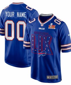 Buffalo Bills Super Bowl LIX V2 Game Men Custom Jersey - Royal JS8988 nicesnker