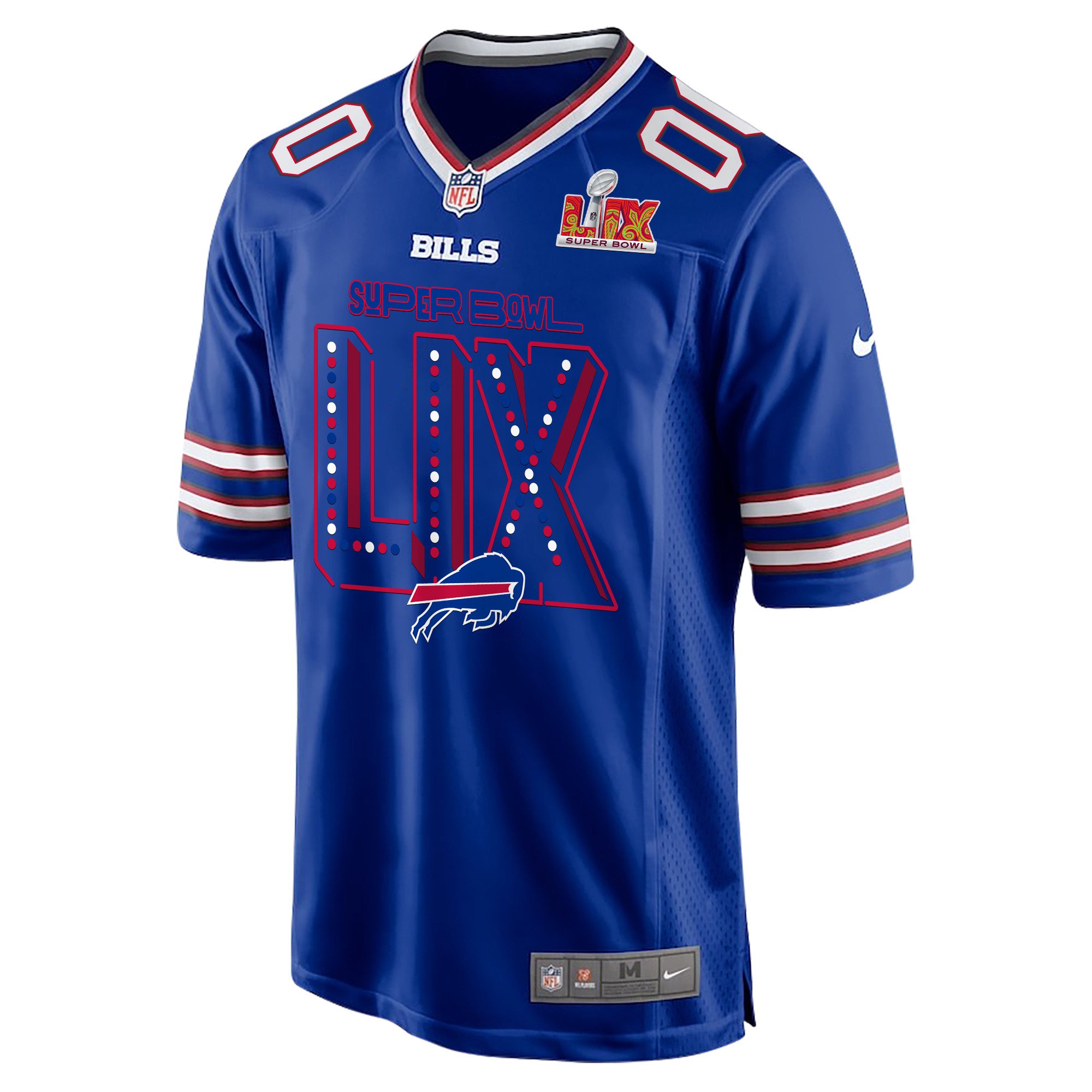 Buffalo Bills Super Bowl LIX V2 Game Men Custom Jersey - Royal JS8988 nicesnker - Image 2
