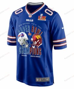 Buffalo Bills Vs. Washington Commanders Super Bowl LIX Game Men Custom Jersey - Royal JS5931 nicesnker