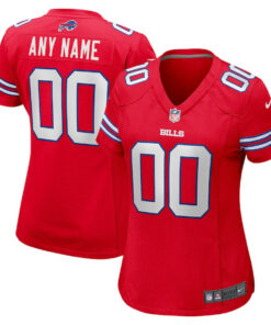 Buffalo Bills Women Alternate Custom Game Jersey - Red JS2594 nicesnker