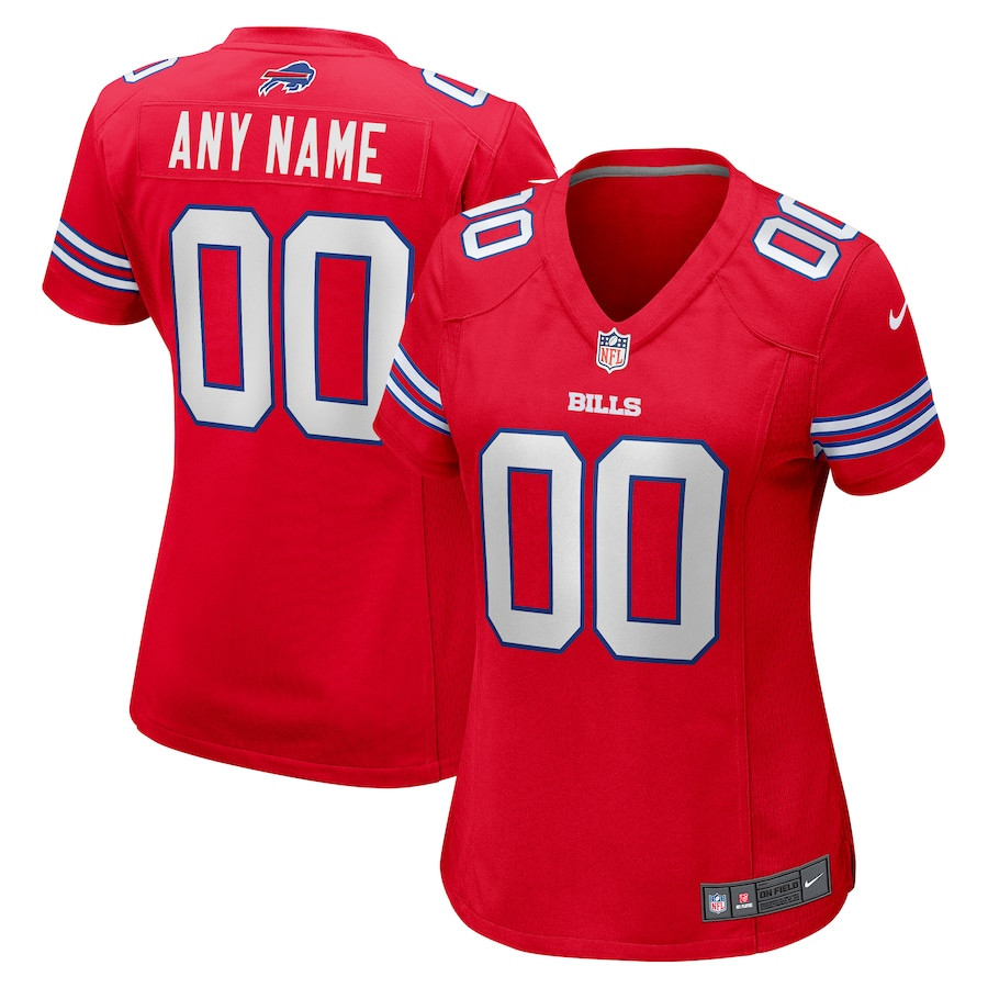 Buffalo Bills Women Alternate Custom Game Jersey - Red JS2594 nicesnker