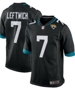 Byron Leftwich 7 Jacksonville Jaguars Men Alternate Retired Game Jersey - Black JS8956 nicesnker