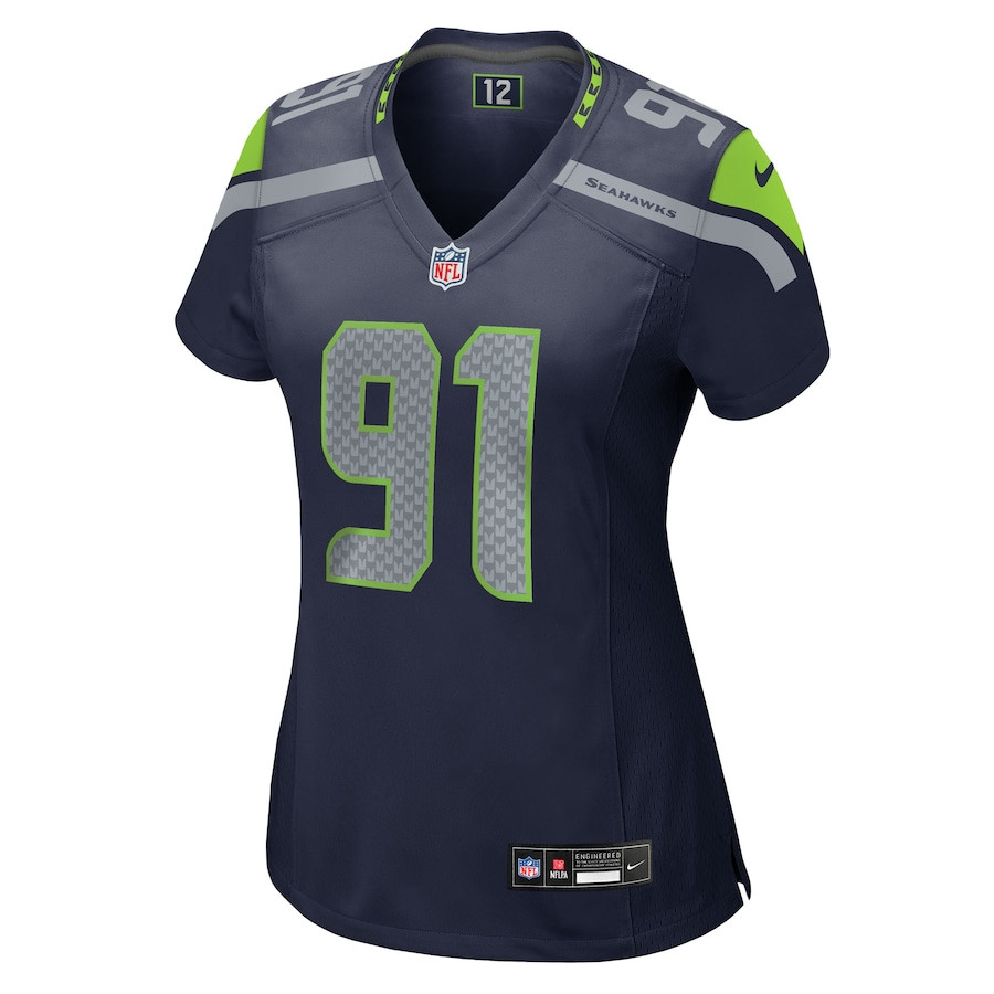Byron Murphy II 91 Seattle Seahawks Women's Team Game Jersey - College Navy JS6116 nicesnker - Image 2