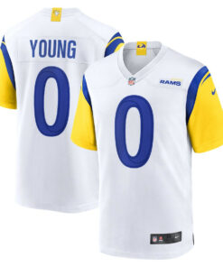 Byron Young 0 Los Angeles Rams Team Game Men Jersey - White JS4940 nicesnker
