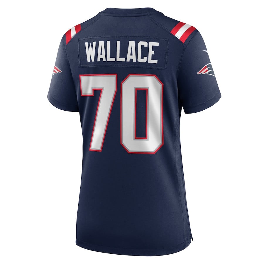 Caedan Wallace 70 New England Patriots Women's Team Game Jersey - Navy JS2649 nicesnker - Image 3