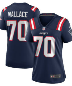 Caedan Wallace 70 New England Patriots Women's Team Game Jersey - Navy JS2649 nicesnker