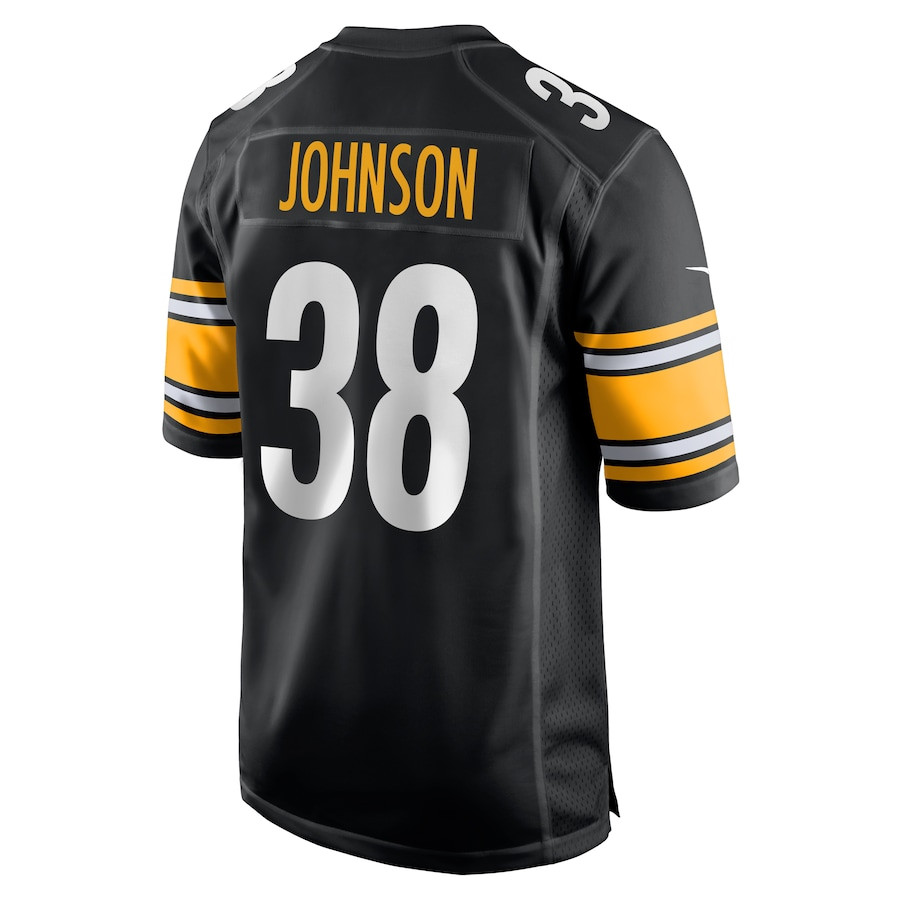 Caleb Johnson 38 Pittsburgh Steelers Game Men Jersey - Black JS5059 nicesnker - Image 3