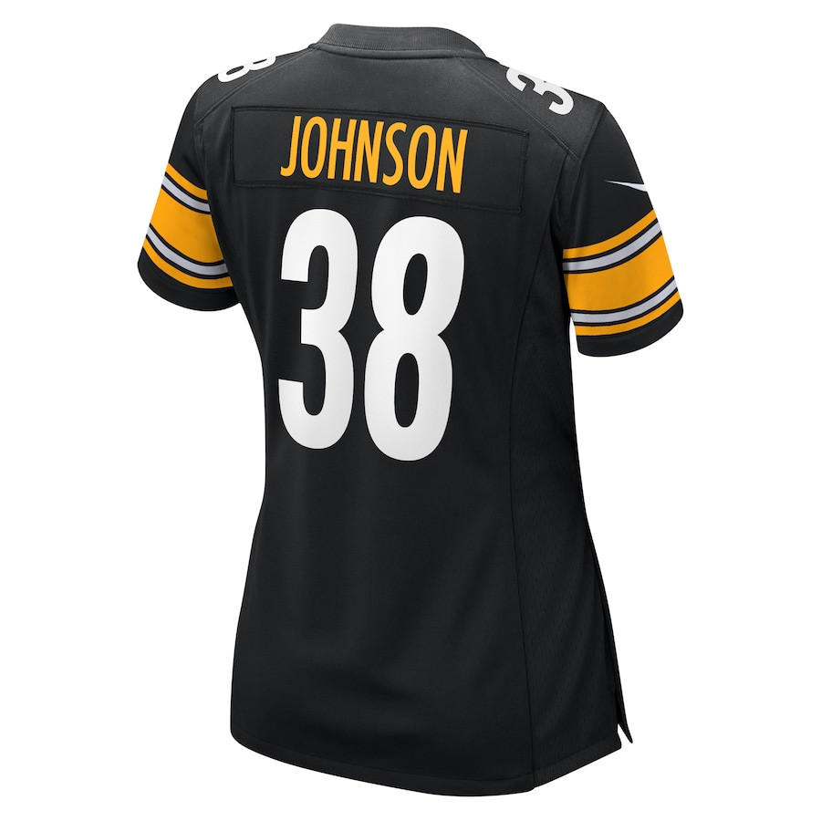 Caleb Johnson 38 Pittsburgh Steelers Game Women Jersey - Black JS9238 nicesnker - Image 3