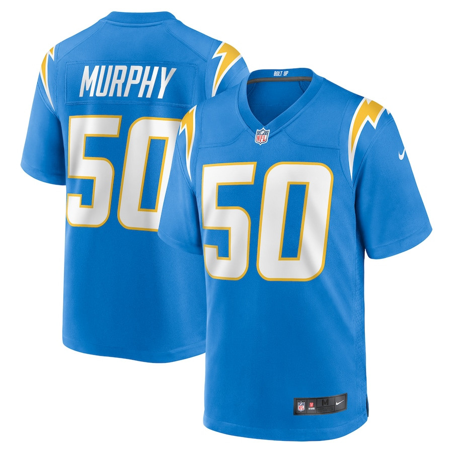 Caleb Murphy 50 Los Angeles Chargers Team Game Men Jersey - Powder Blue JS3748 nicesnker