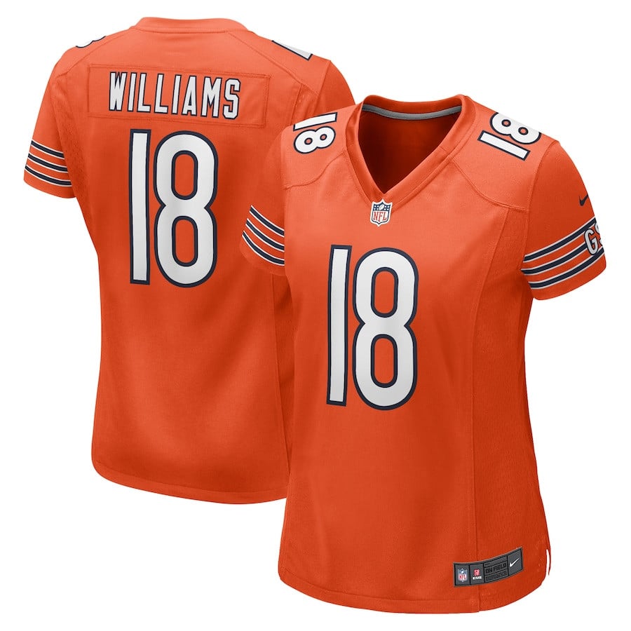 Caleb Williams 18 Chicago Bears Women Alternate Game Jersey - Orange JS4232 nicesnker