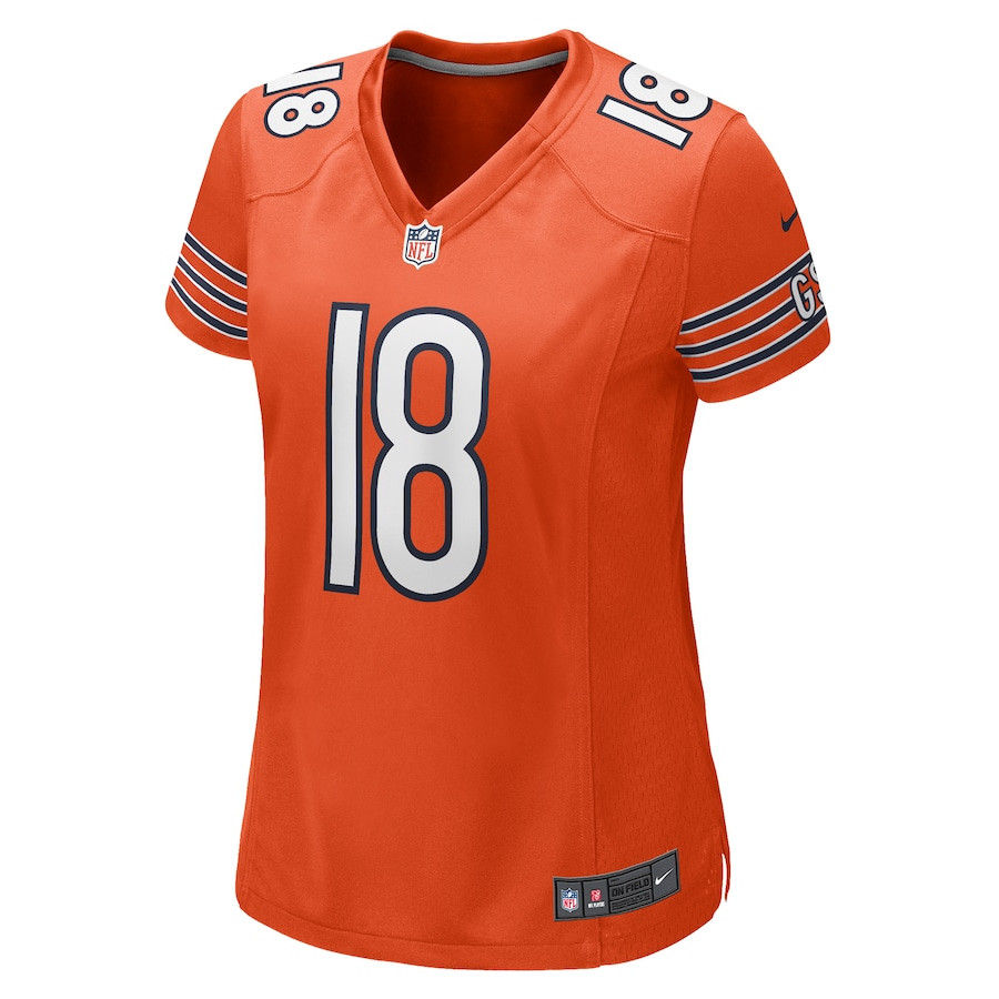Caleb Williams 18 Chicago Bears Women Alternate Game Jersey - Orange JS4232 nicesnker - Image 2