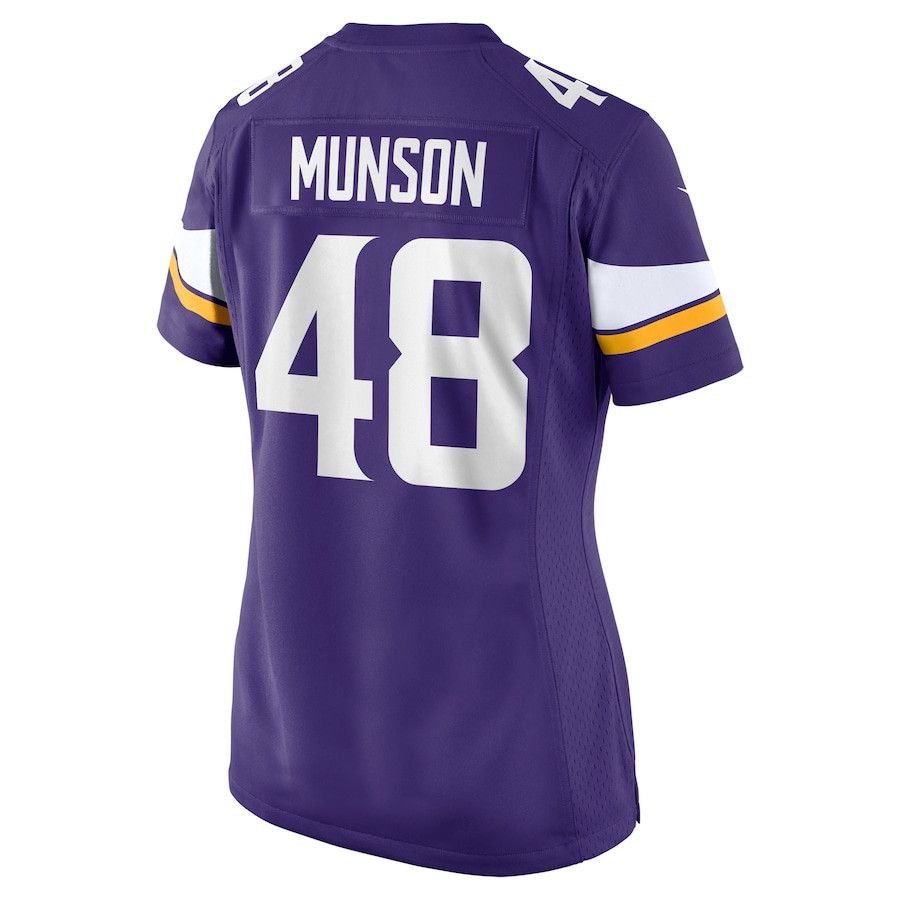 Calvin Munson 48 Minnesota Vikings Women's Game Jersey - Purple JS3759 nicesnker - Image 3
