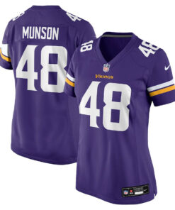 Calvin Munson 48 Minnesota Vikings Women's Game Jersey - Purple JS3759 nicesnker