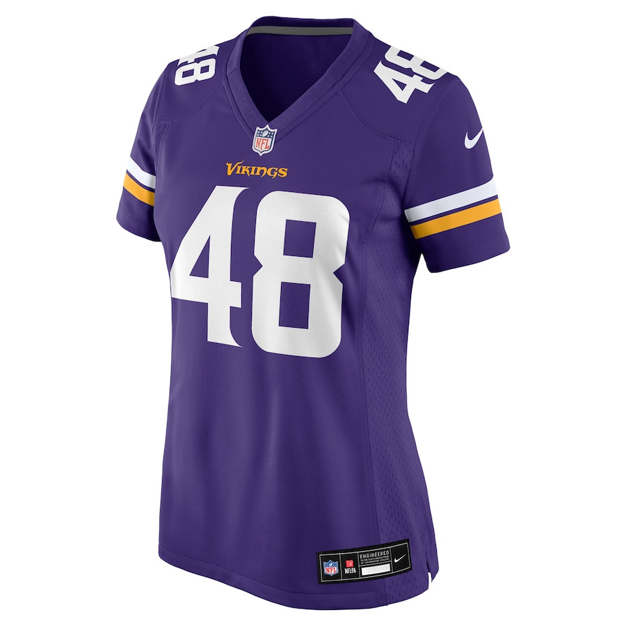 Calvin Munson 48 Minnesota Vikings Women's Game Jersey - Purple JS3759 nicesnker - Image 2