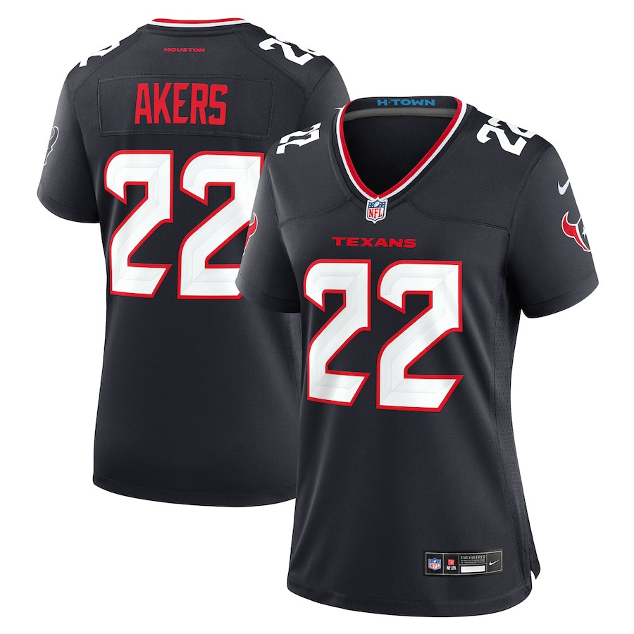 Cam Akers 22 Houston Texans Women's Team Game Jersey - Navy JS7296 nicesnker