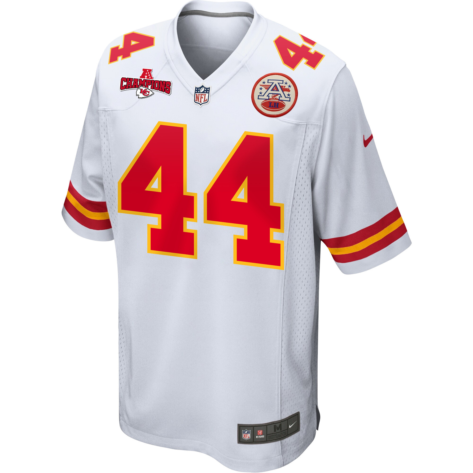Cam Jones 44 Kansas City Chiefs AFC Champions Patch Game Men Jersey - White JS2992 nicesnker - Image 2