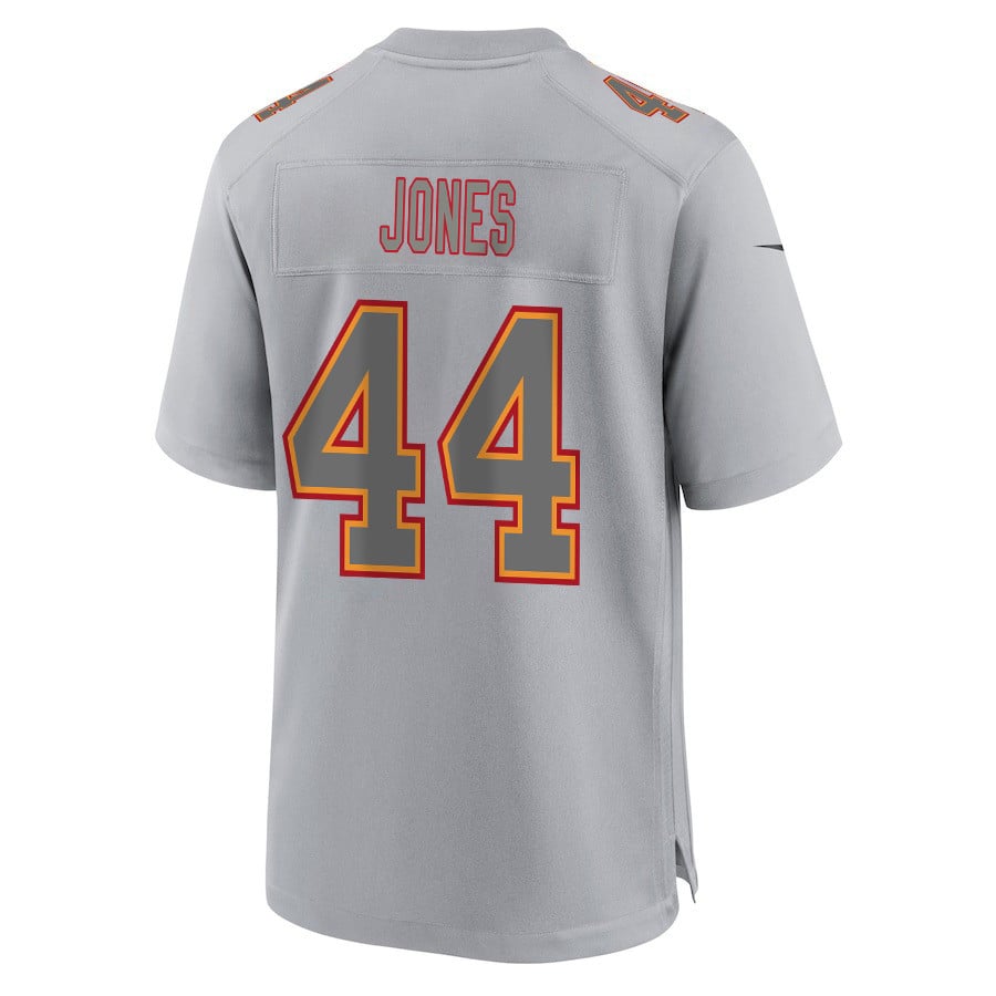 Cam Jones 44 Kansas City Chiefs Super Bowl LVIII Champions 4 Stars Patch Atmosphere Fashion Game Men Jersey - Gray JS1701 nicesnker - Image 3