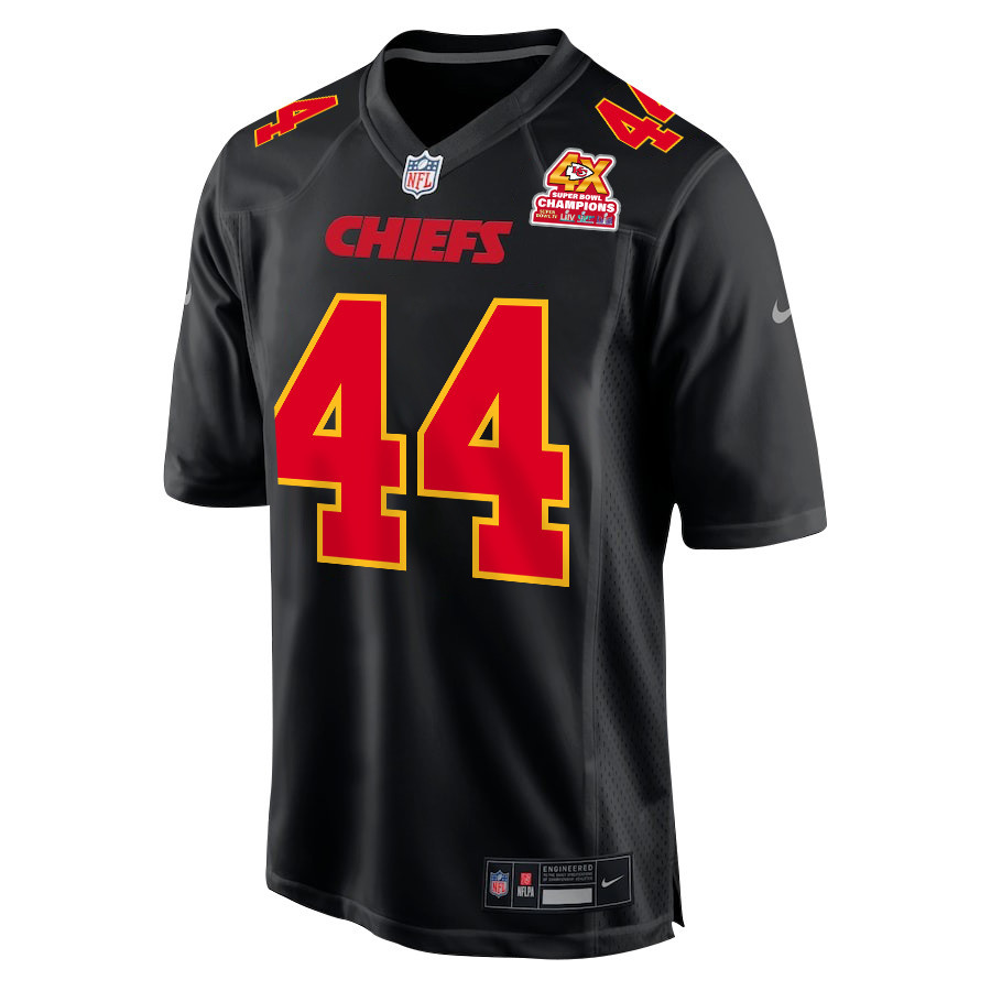 Cam Jones 44 Kansas City Chiefs Super Bowl LVIII Champions 4X Fashion Game Men Jersey - Carbon Black JS7771 nicesnker - Image 2