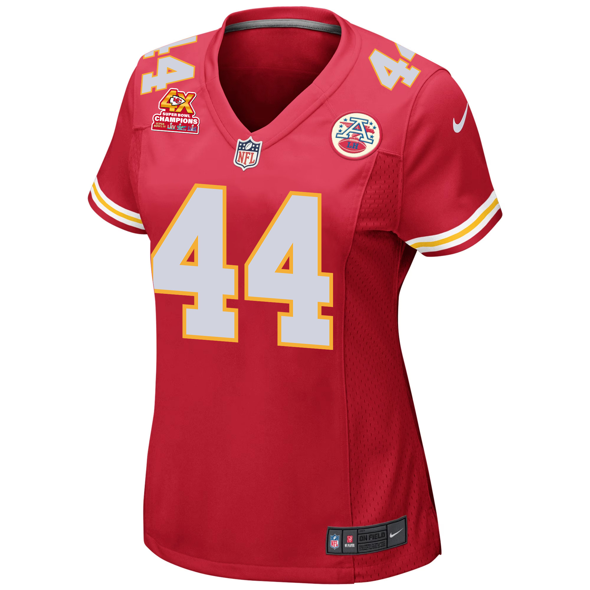 Cam Jones 44 Kansas City Chiefs Super Bowl LVIII Champions 4X Game Women Jersey - Red JS9867 nicesnker - Image 2