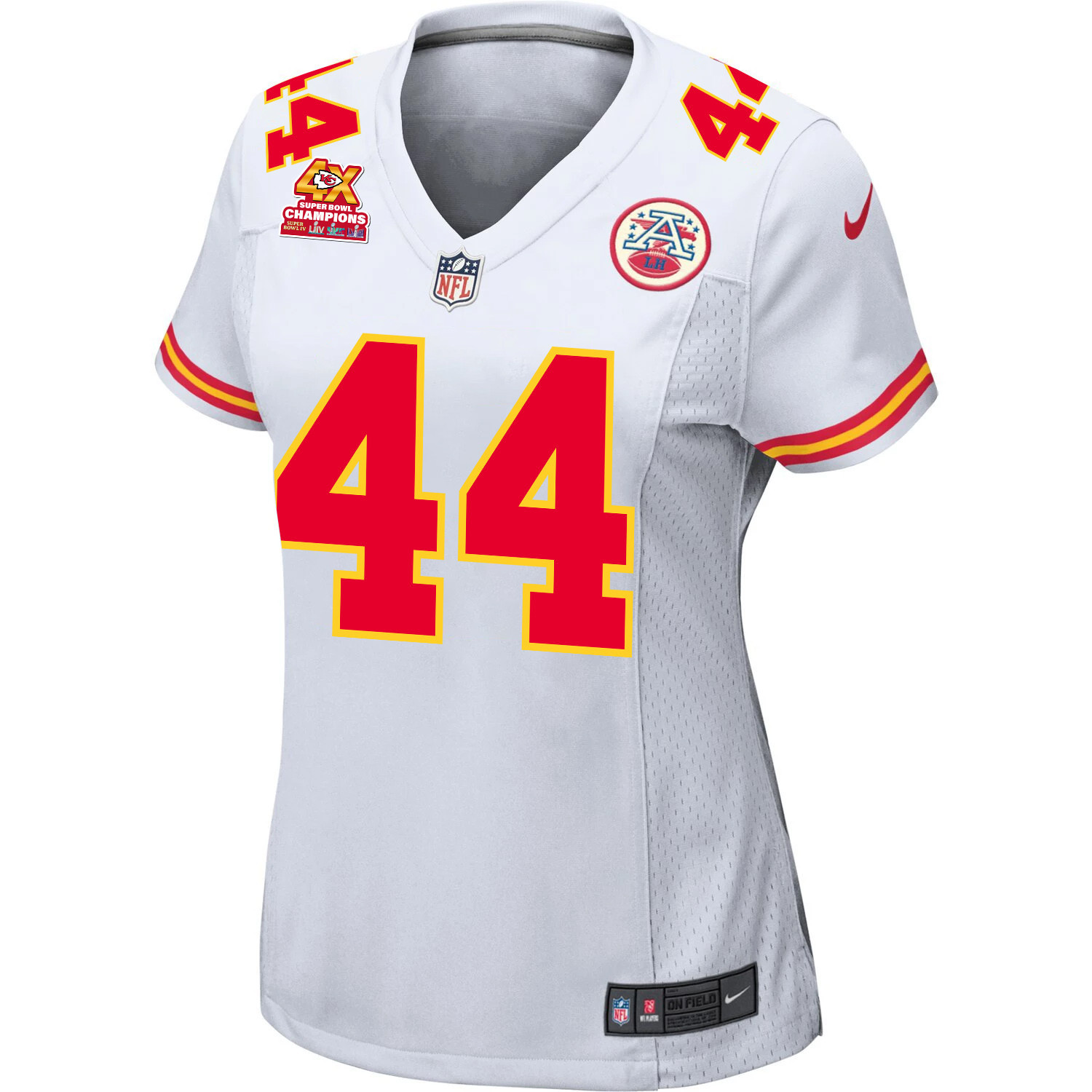 Cam Jones 44 Kansas City Chiefs Super Bowl LVIII Champions 4X Game Women Jersey - White JS5008 nicesnker - Image 2