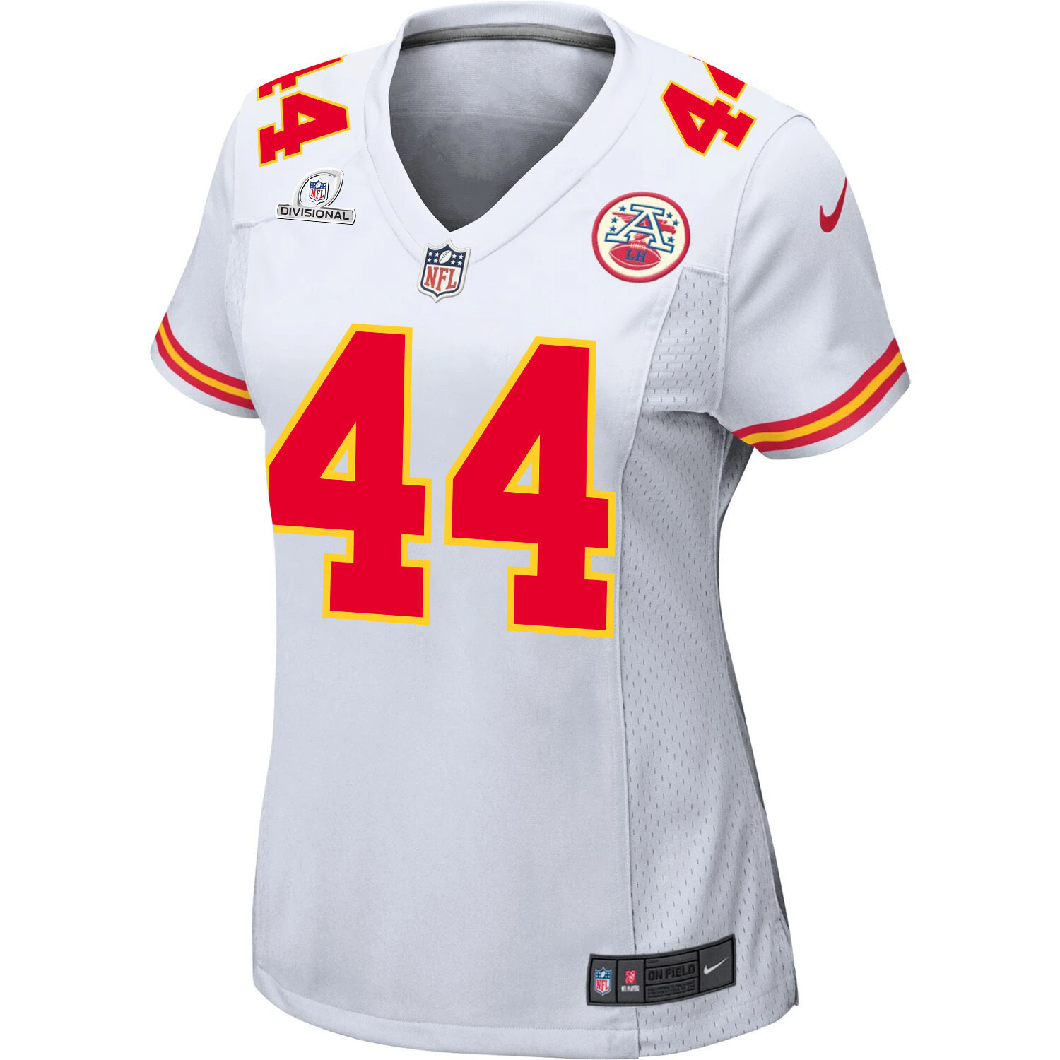 Cam Jones 44 Kansas City Chiefs Super Bowl LVIII Patch Game Women Jersey - White JS9705 nicesnker - Image 2