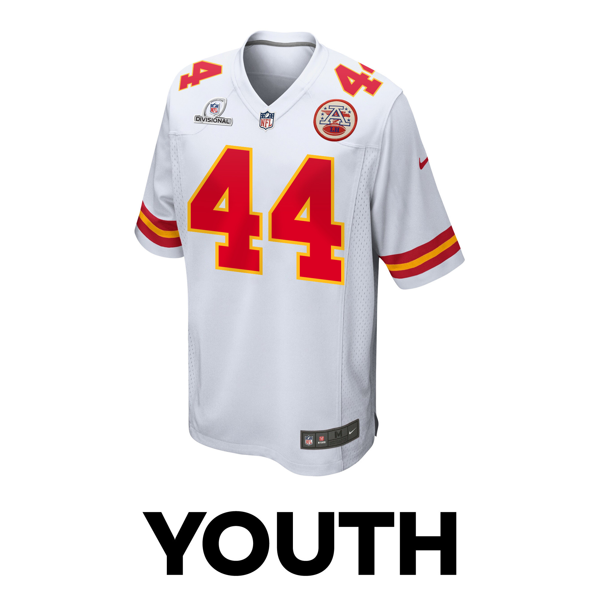 Cam Jones 44 Kansas City Chiefs Super Bowl LVIII Patch Game YOUTH Jersey - White JS1281 nicesnker - Image 2