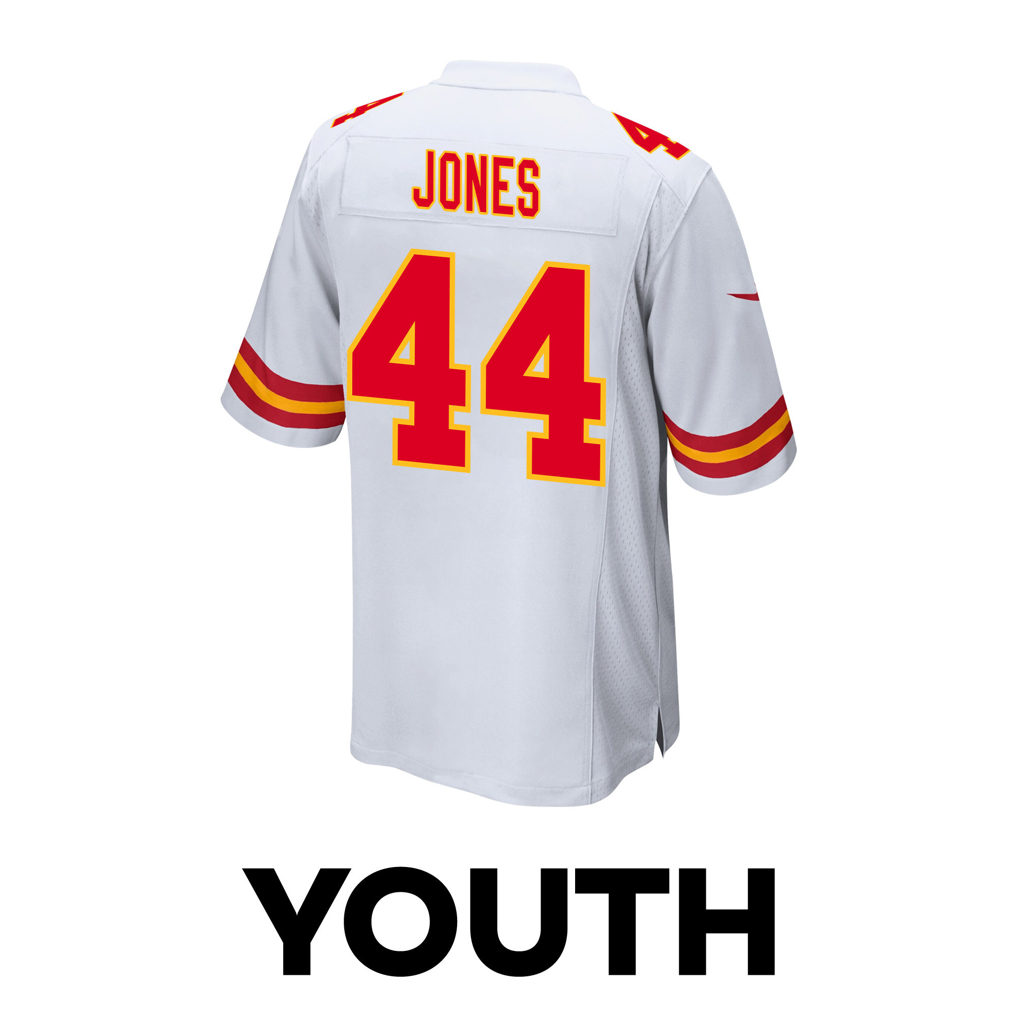 Cam Jones 44 Kansas City Chiefs Super Bowl LVIII Patch Game YOUTH Jersey - White JS1281 nicesnker - Image 3