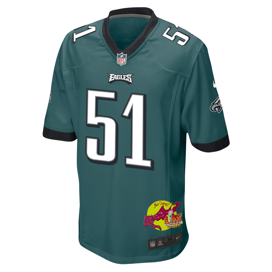 Cam Jurgens 51 Philadelphia Eagles Super Bowl LIX New Orleans Patch Game Men Jersey - Midnight Green JS5859 nicesnker - Image 3