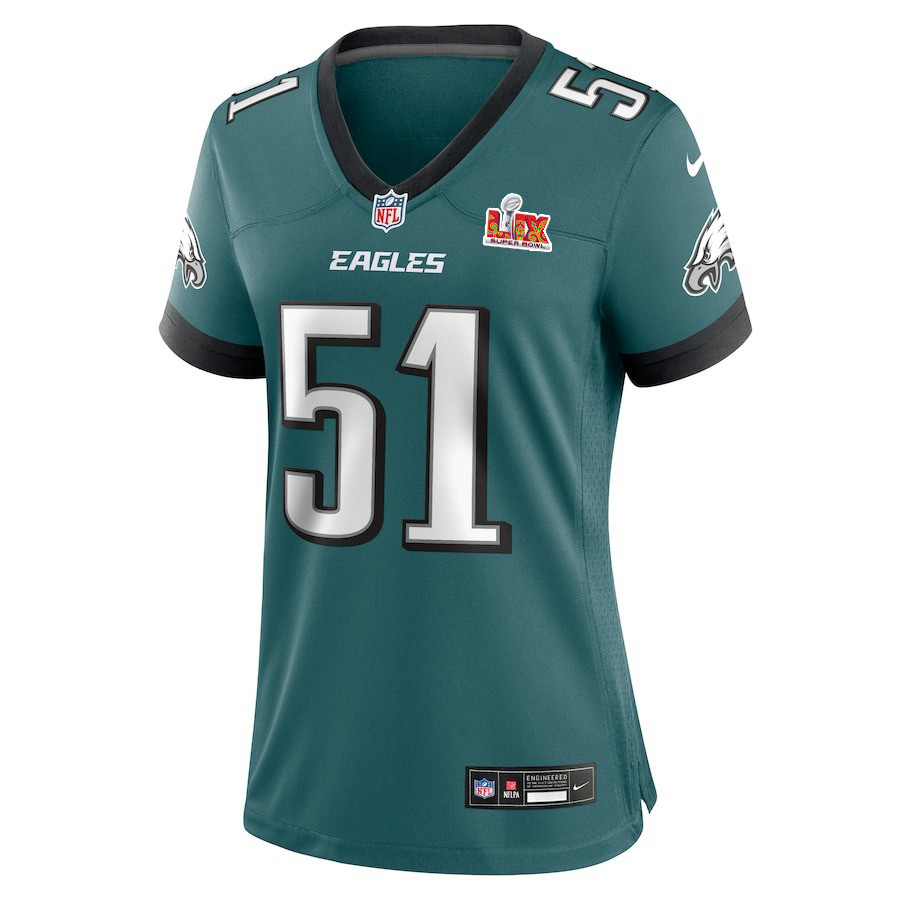 Cam Jurgens #51 Philadelphia Eagles Super Bowl LIX Women's Jersey - Midnight Green JS7577 nicesnker - Image 2