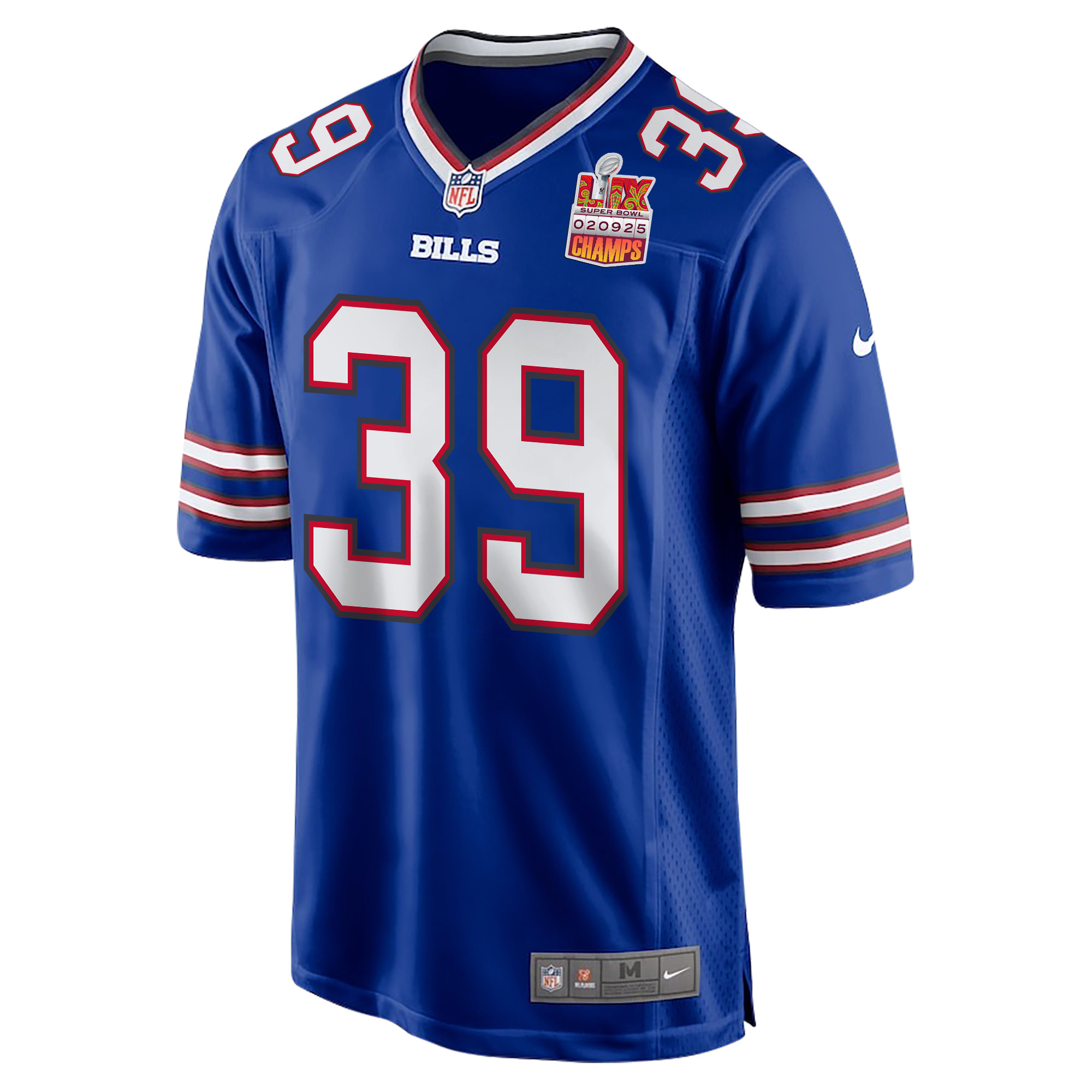 Cam Lewis 39 Buffalo Bills Super Bowl LIX Champions Patch Game Men Jersey - Royal JS9777 nicesnker - Image 3
